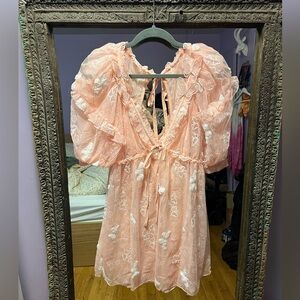 FOR LOVE & LEMONS 
Shari Mini Dress In Blush